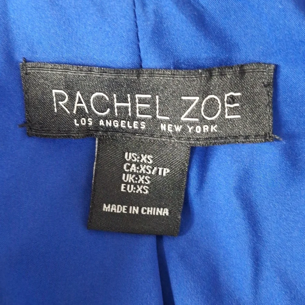 Rachel Zoe Blue Careerwear Gorpcore One Button Long Sleeve Blazer Jacket Size XS - Picture 12 of 14